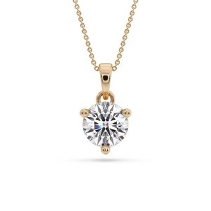 <b>Three</b> Prong Round Cut Diamond Pendant 0.30 Ct Lab Grown Diamond In Platinum Daily Wear Gift - Product Image 1