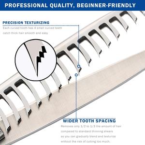 Ciseaux à effiler professionnels Obexa 6.5 pour droitiers, à lame affûtée, en acier inoxydable, pour la texture et le mélange précis des cheveux en salon de coiffure - Product Image 2