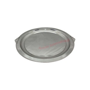 Accessoires de cuisine personnalisables de plateau de service en métal décoratif de forme ronde de haute qualité à vendre - Product Image 3