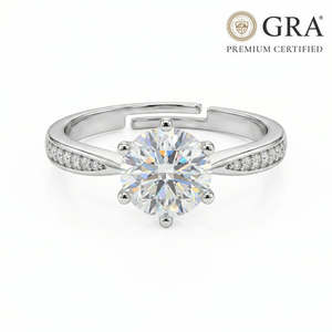 NOVAMART Fine 2 Carat Moissanite Diamond Solitaire <b>925</b> <b>Silver</b> <b>Ring</b> for Women Free Size Wholesale Export - Product Image 1