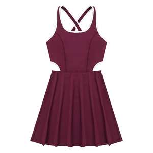 Robe de tennis pour femmes, taille européenne XXL, haute qualité, 80% polyester, 20% élasthanne, col zippé classique, vêtements de tennis - Product Image 1