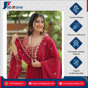 ชุดเดรส anarkali ปักเลื่อมสำหรับผู้หญิงชุดเดรสแขนพองปักเลื่อมสวยงามดีไซน์สวยงาม - Product Image 6