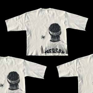 Camiseta unisex de alta calidad con hombros caídos Jersey de lana pesado personalizable Diseño en blanco impreso digital por fabricante - Product Image 2