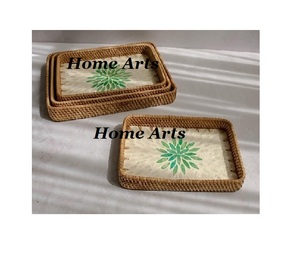 Juego de 2 bandejas de diferentes tamaños hechas a mano para fregona y postre de ratán bandeja para servir dátiles al precio más barato - Product Image 5
