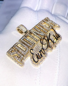 Colgante de diamante de moissanita de plata esterlina 925 personalizado grande pesado VVS claridad pases helados probador de diamantes colgantes finos encantos - Product Image 1