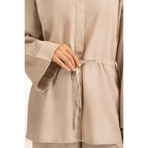 Camisa de Lino de Corte Regular WM-COD-SS25-369T Transpirable Sin Cuello para Primavera/Verano - Product Image 1