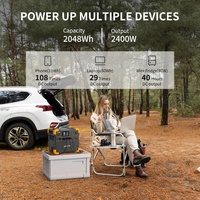 Générateur solaire portable PECRON E2400LFP 2400W, station d'alimentation LiFePO4 2048Wh pour camping-car, camping, utilisation en extérieur, stock UE/USA