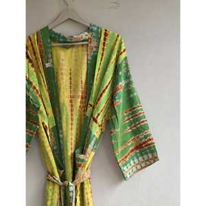 Kimono Vintage de Crepé de Seda, Bata Nupcial Tie-Dye, Ropa de Estar por Casa para Mujer, Cubrebañador - Product Image 1