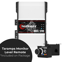 Amplifier Monoblock 2 Saluran Taramps Bass 1200 2 Ohm Kelas D 1200 Watt RMS Full Range Input RCA/High Level Built-in DSP Mobil