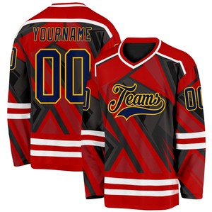 Customized Heat-Transfer Printed Adult Hockey Jersey 100% Polyester Anti-Bacterial & Quick Dry Breathable Comfortable - Product Image 1