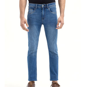 Jean droit taille mi-haute élégant pour homme, en denim de qualité supérieure, délavage clair, 100 % coton, séchage rapide – Meilleure vente de l'usine - Product Image 2
