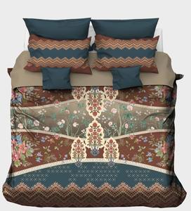 Drap de lit plié en coton 100% King Size avec 2 taies d'oreiller, design uni, doux et confortable, tissu 600TC - Product Image 1