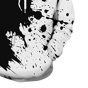 Sudadera con capucha de sublimación cálida de invierno informal para hombre, productos superiores hechos a medida con cuello con capucha de patrón blanco y negro sólido - Product Image 2