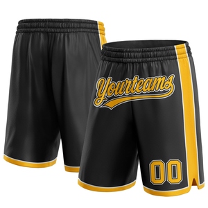 Pantalones Cortos de Baloncesto Industrie Direct Personalizados en Negro, Dorado y Blanco, Auténticos - Product Image 1