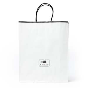 Bolsa de Papel Kraft Blanca y Marrón Clásica con Asa de Algodón para Recogida en Tienda, Exposiciones y Empaque de Pasteles - Product Image 3