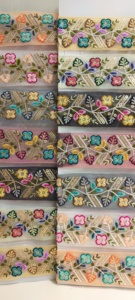 Intricate <b>Embroidered</b> Thread Work Lace Luxury <b>Tulle</b> with Elegant Design for Craft and Accessory Trimming - Product Image 6