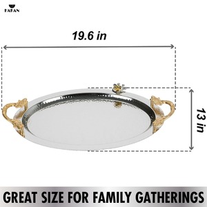 Plateau en métal fabriqué à la main avec finition contemporaine conçu pour les paramètres de table de décoration intérieure ou les cadeaux en toute saison - Product Image 3