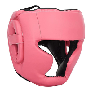 Casque de boxe unisexe en cuir PU rose, protection intégrale du visage, fermeture réglable auto-agrippante, pour adulte - Grande Vente - Product Image 1