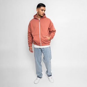 Sweat à capuche unisexe en molleton brodé personnalisé de haute qualité OEM, hiver, surdimensionné, en coton, avec fermeture éclair, manches longues, respirant 3D, grande taille - Product Image 4