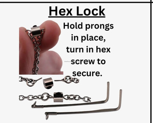 Kit de Cierre Hexagonal Metálico para Collares y Pulseras, Llave de Bloqueo Hexagonal, Cierre de Seguridad Hexagonal de 5mm x 5mm, Pulsera de Acero Metálico - Product Image 3