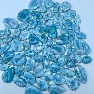 พลอยลาริมาร์ธรรมชาติอัญมณีทรงวงรีทรงหลวมกึ่งมีค่าหลังเรียบอัญมณีทำด้วยมือหินลาริมาร์สำหรับทำเครื่องประดับ - Product Image 3