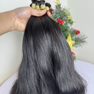 Cheveux naturels noirs ondulés à trame, couleur naturelle, 100% cheveux humains vierges vietnamiens, sans nœuds, sans perte, vente en gros - Product Image 1