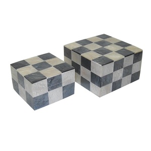 Caja de madera con estampado de lujo de hueso de cuerno, logotipo personalizado, collar de alta calidad, embalaje de almacenamiento de joyas, cajas de anillos decorativas únicas - Product Image 2