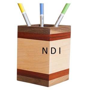 Support de rangement pour stylo décoratif de table de bureau à usage multiple Finition brillante Porte-crayon en bois pour stylo - Product Image 2
