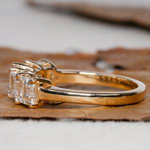 แหวนเพชรสำหรับงานแต่งงานแบบคลาสสิกแหวนแต่งงาน2กะรัตแหวนทองสีเหลืองทองแฮนด์เมดแหวนสวย - Product Image 3