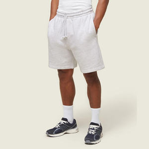 Pantalones cortos de trabajo personalizados para hombre al por mayor, pantalones cortos holgados deportivos de verano para hombre, pantalones cortos de moda de algodón polar con bolsillo para hombre - Product Image 3