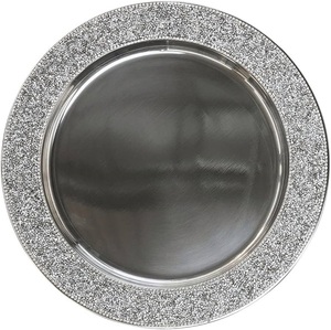 Plato para servir comida de Metal de calidad elegante para boda Diseño elegante Forma redonda Color plata Diseño de estrella Cargador Paladar - Product Image 4