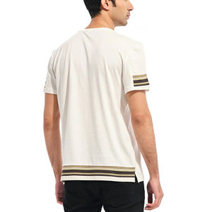 Top Design personnalisé T-Shirt homme haute qualité poids lourd 100% coton uni tricoté tissu imprimé brodé T-Shirt blanc - Product Image 6