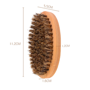 MORGANS INDUSTRIES Ensemble de brosses à barbe en bois, poils de cheval, écologiques, format voyage, outils de toilettage pour hommes, forme ovale, naturels - Product Image 4
