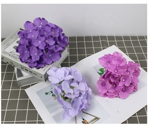 Tête de fleur d'hortensia artificielle adaptée au bricolage Guide mural de fleur de mariage Décoration Simulation de fleur en soie - Product Image 5