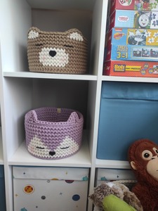 Handmade Fox Face Macrame <b>Basket</b> Cute Versatile Storage Solution for Kids Room Playroom Tabletop and Gift Use From India - Product Image 4