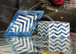 Boîte porte-encens en marbre bleu et blanc, support d'encens en pierre sculptée, diffuseur d'aromathérapie, décoration pour salle de bain et bureau - Product Image 6