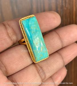 Anillos de Barra de Plata de Ley 925 con Turquesa al por Mayor, Joyería de Moda de Turquesa Natural Hecha a Mano para Bodas - Product Image 3