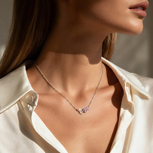 Collier Jeulia en argent sterling avec fleur de tulipe et pierre de perle rose - Product Image 6