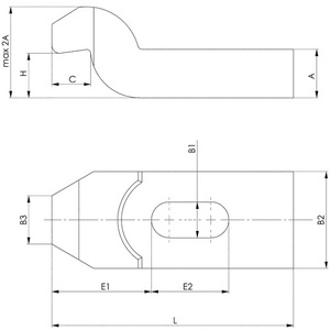DIN 6316 Iron <b>Clamping</b> for T-Slot 12+14+16mm 125mm AMF Length for 12+14+16mm T-Slot - Product Image 3