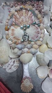 Venta caliente Vietnam hecho a mano pequeña Concha espejo de mano DIY hecho a mano playa sirena muchos diseños personalizados de Loto Azul - Product Image 5