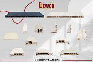 Dewoo impermeable WPC Architrave L forma de alta calidad nuevo estilo Puerta de PVC embalaje personalizado fabricado en Vietnam - Product Image 4