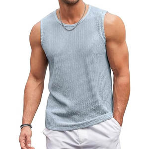 Summer New <b>Men's</b> Round Neck <b>Sleeveless</b> <b>Pullover</b> Tank Top T-Shirt Breathable Quick Dry Knitted Customized Designs Fashion Styles - Product Image 1