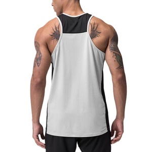 Débardeur Homme Longline Slim Fit en Maille Polyester Spandex Extensible Confortable et Tendance avec Motif à Panneaux Uni - Product Image 4