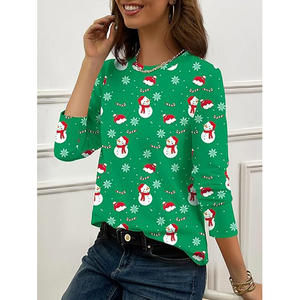 Camisetas de Manga Larga para Mujer, Sólidas, Transpirables, Suaves, Elegantes, Casuales, de Algodón Mercerizado, Antiarrugas, a la Moda - Product Image 5