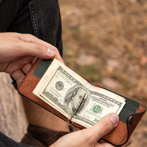 Portefeuille fin pour homme en cuir véritable de qualité supérieure, avec pince à billets, à prix raisonnable - Product Image 4