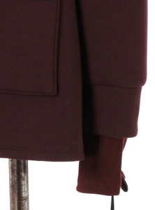 Pull à capuche en tricot surdimensionné de luxe pour femmes 2025 couleur unie à manches longues avec poche avant polaire teint uni pour l'hiver - Product Image 4