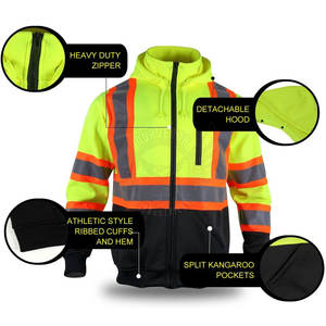 เสื้อแจ็คเก็ตทำงานสำหรับผู้ชายที่ทนทาน พร้อมแถบสะท้อนแสงเพื่อเพิ่มการมองเห็นและความสบายตลอดวันขณะทำงาน - Product Image 5