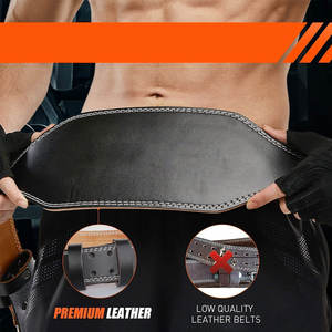 Cinturón de levantamiento de pesas de cuero genuino para hombres y mujeres, soporte de levantamiento de pesas, entrenamiento de gimnasio, cinturón de gimnasio con logotipo personalizable - Product Image 4