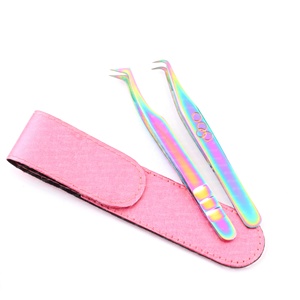 Pinces à épiler en forme de L de haute précision, non magnétiques, à volume diamanté, pour faux cils, sous votre propre marque - Product Image 6