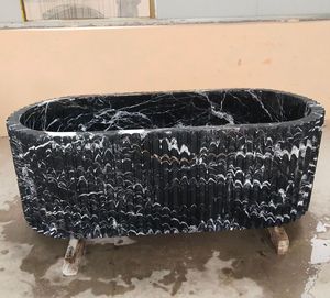 อ่างอาบน้ำโบราณพื้นผิวหินอ่อนหินแกรนิตสีดำทนทานอ่างน้ำวนหินธรรมชาติคุณภาพสูงทนทาน - Product Image 3